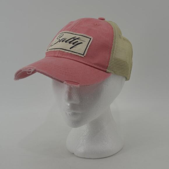 Adams Salty Coral Tan Baseball Distressed Trucker Hat OS - Picture 5 of 11
